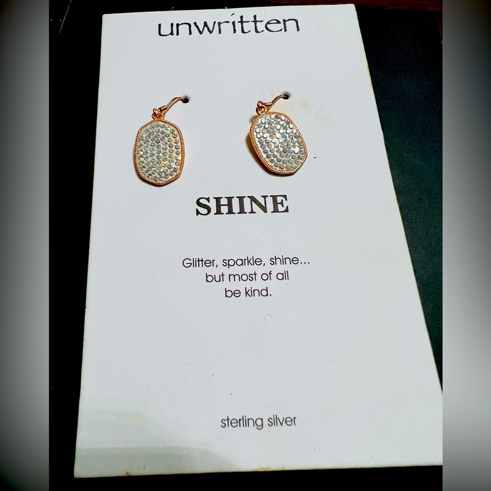 Unwritten Earrings Sterling Silver .925 Rose gold colored